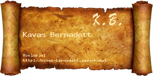 Kavas Bernadett névjegykártya